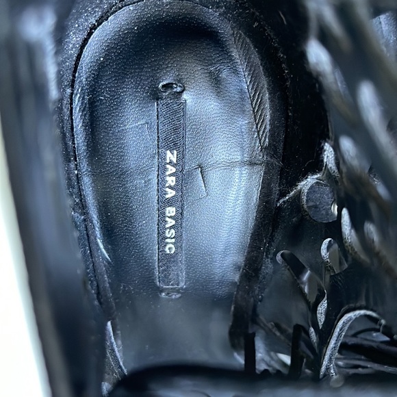 Zara black suede lace up heels. - Picture 5 of 6